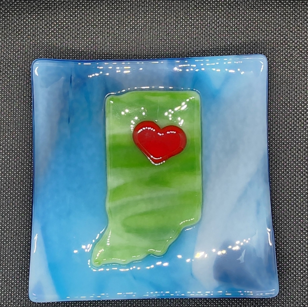 Indiana heart ceramic plate